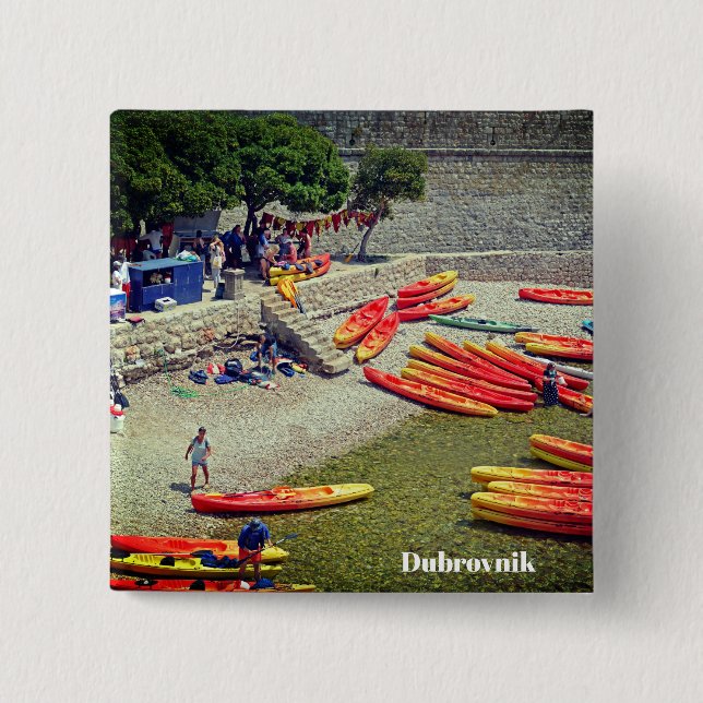 Dubrovnik Croatia West Wall Holiday Souvenir Button (Vorderseite)