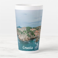 Dubrovnik Hafen und Stadtzentrum Latte Tasse