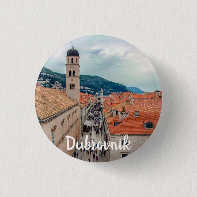 Dubrovnik Hauptstraße, Kroatien Button (Vorderseite)