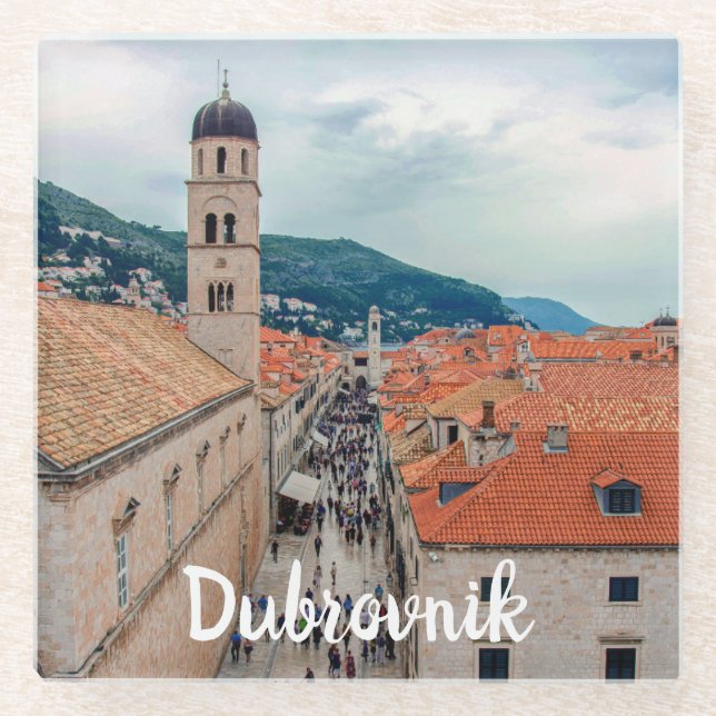Dubrovnik Hauptstraße, Kroatien. Glasuntersetzer (Vorderseite)