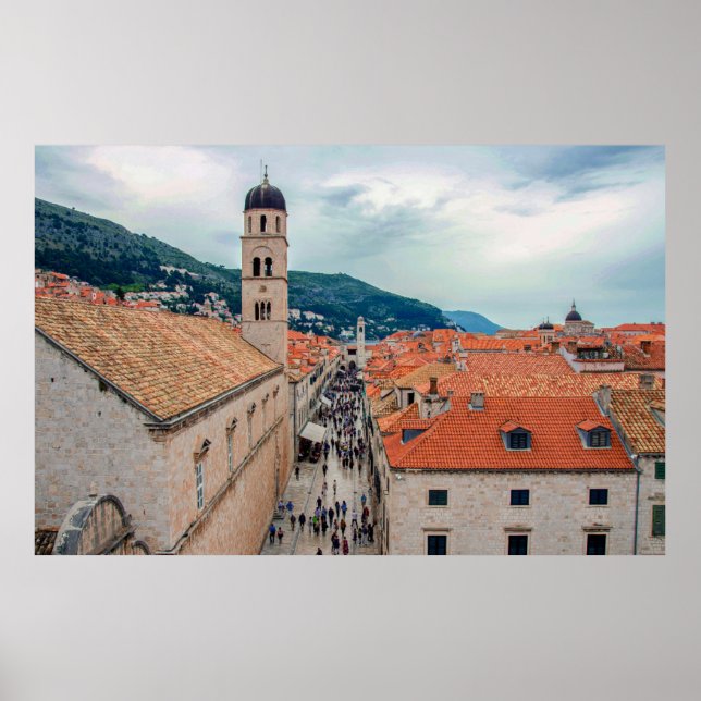 Dubrovnik Hauptstraße, Kroatien Poster (Vorne)