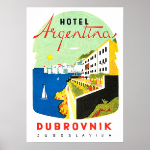 Dubrovnik, Jugoslawien, Adria, Vintag Poster