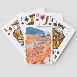 Dubrovnik Kroatien Aquarellmalerei Spielkarten