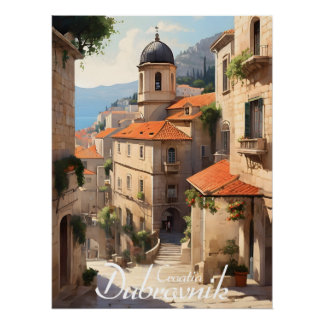 Dubrovnik Kroatien Historisches Zentrum Reise Druc Poster