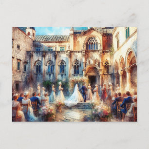 Dubrovnik Kroatien Hochzeit Sponza Palace Postkarte