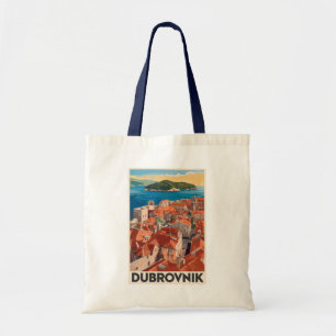 Dubrovnik Kroatien Illustration Reisen Vintag Tragetasche