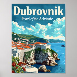 Dubrovnik Kroatien Kunstreisen Illustration Poster