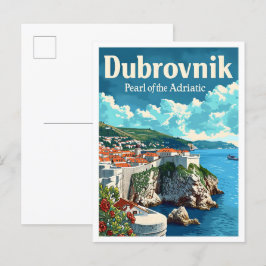 Dubrovnik Kroatien Kunstreisen Illustration Postkarte