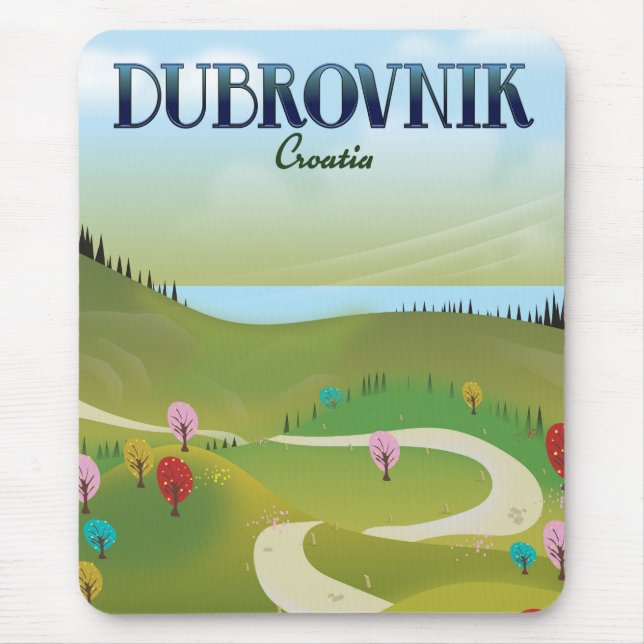 Dubrovnik Kroatien Landschaftsposter. Mousepad (Vorne)