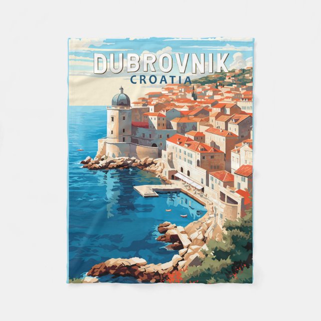 Dubrovnik Kroatien Reisen Kunst, Dichtung und Musi Fleecedecke (Vorderseite)