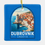 Dubrovnik Kroatien Reisen Kunst, Dichtung und Musi Keramikornament<br><div class="desc">Dubrovnik Kroatien retro Reisedesign. Bekannt ist sie durch ihre charakteristische Altstadt,  umgeben von massiven Steinmauern,  die im 16. Jahrhundert fertig gestellt wurden.</div>