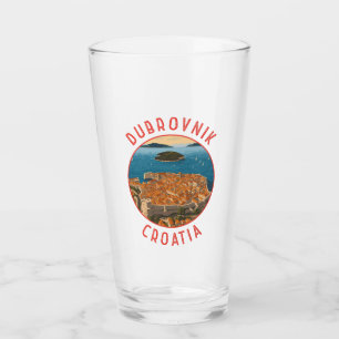 Dubrovnik Kroatien Retro Distressed Circle Glas