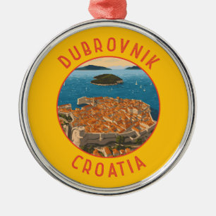 Dubrovnik Kroatien Retro Distressed Circle Ornament Aus Metall