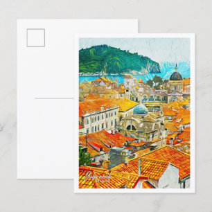 Dubrovnik Kroatien schöne Ölmalerei Landschaft Postkarte
