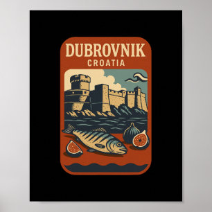 Dubrovnik Kroatien Souvenir kroatische Lebensmitte Poster