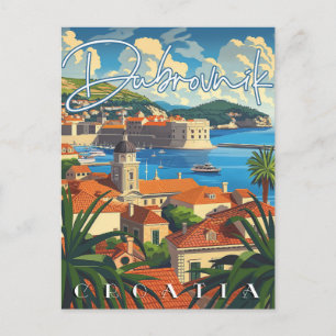 Dubrovnik Kroatien Vintage Reise Postkarte