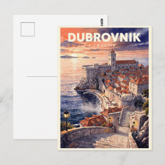 Dubrovnik Kroatien Vintage Reise Postkarte