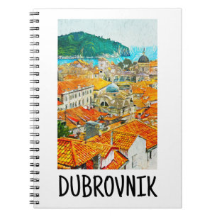 Dubrovnik Kroatien Wasserfarben Ölpaint Postcard Notizblock