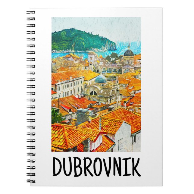 Dubrovnik Kroatien Wasserfarben Ölpaint Postcard Notizblock (Vorderseite)