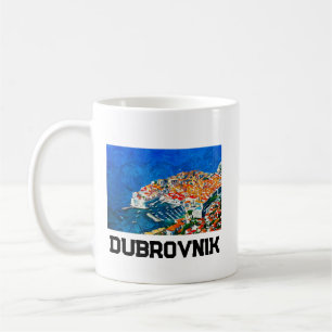 Dubrovnik Kroatien Wasserfarbenfrohe Ölfarbe Kaffeetasse