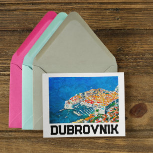 Dubrovnik Kroatien Wasserfarbenfrohe Ölfarbe Postkarte