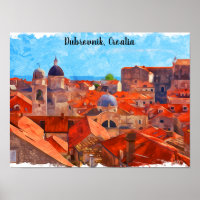 Dubrovnik Kroatien Wasserfarbenmalerei