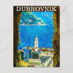 Dubrovnik Kroatien Zeichne Wasserfarbe Postkarte