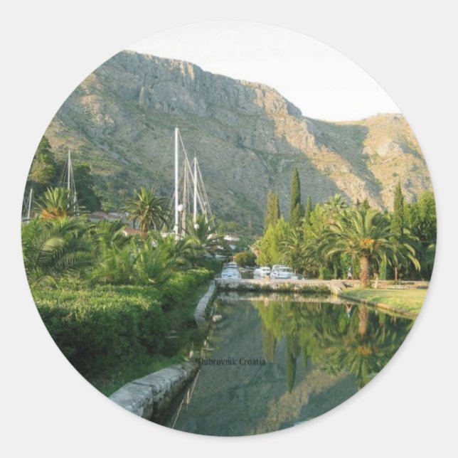 Dubrovnik Landschaft Kroatien Runder Aufkleber (Vorderseite)