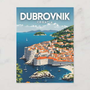 Dubrovnik Nostalgic Retro Art Postkarte