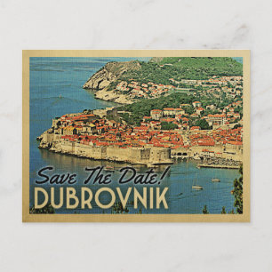Dubrovnik Save the Date Vintag Kroatien Ankündigungspostkarte