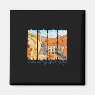 Dubrovnik Stadtmauern Kroatien Reise Pinselstrich Magnet