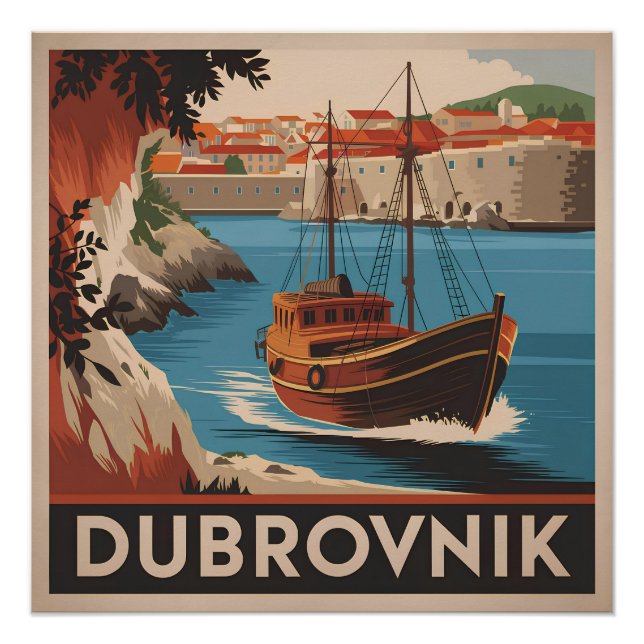 Dubrovnik Vintag Poster (Vorderseite)