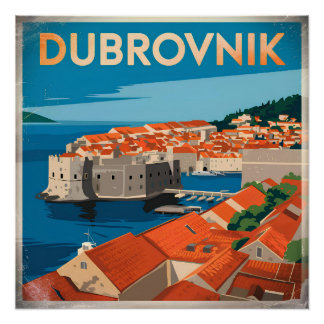 Dubrovnik Vintag Poster