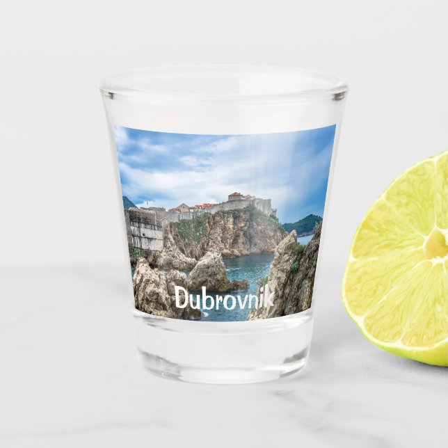 Dubrovnik Wände Blick aufs Meer Schnapsglas (Vorderseite)