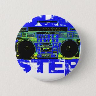 Dubstep Blau Boombox Button