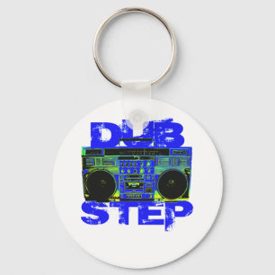 Dubstep Blau Boombox Schlüsselanhänger