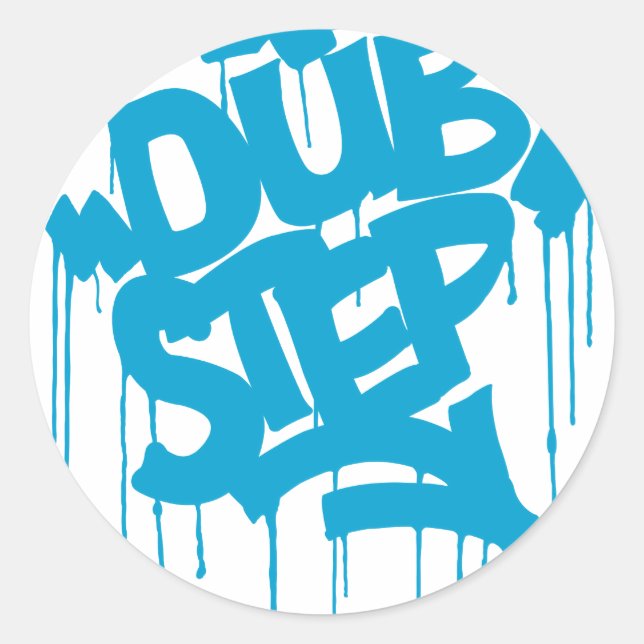 Dubstep FatCap Sky Blue Runder Aufkleber (Vorderseite)