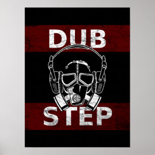 Dubstep Gasmaske und Kopfhörer Poster