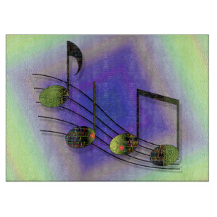 Dubstep-Noten Glas Schneidbrett Schneidebrett
