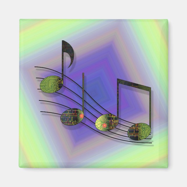 Dubstep Noten Magnet (Vorne)