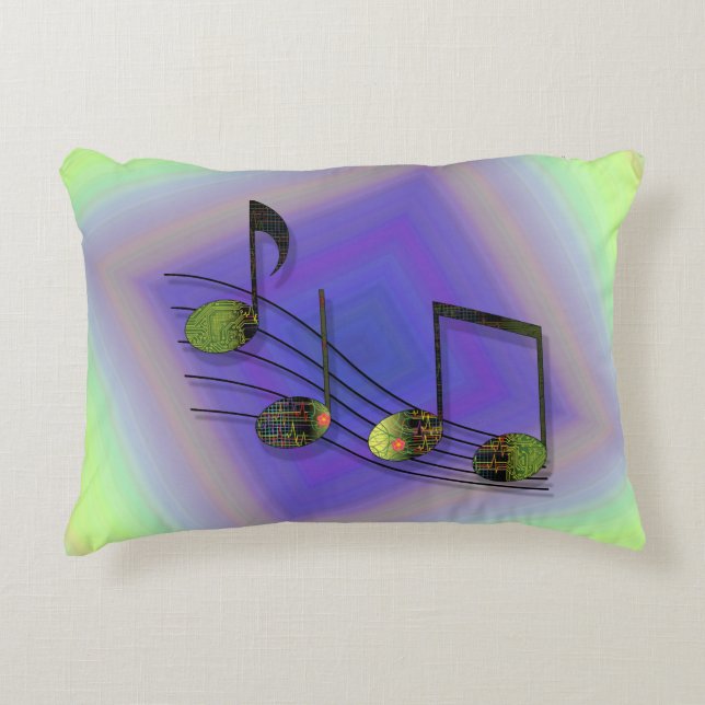 Dubstep Notes Accent Pillow Zierkissen (Vorderseite)
