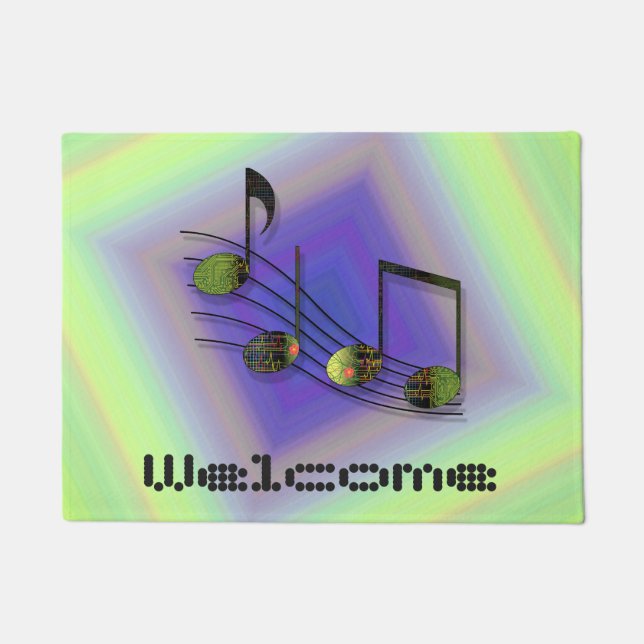 Dubstep Notes Doormat Fußmatte (Vorderseite)