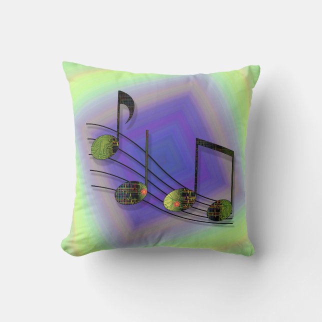 Dubstep Notes Pillow Kissen (Vorderseite)