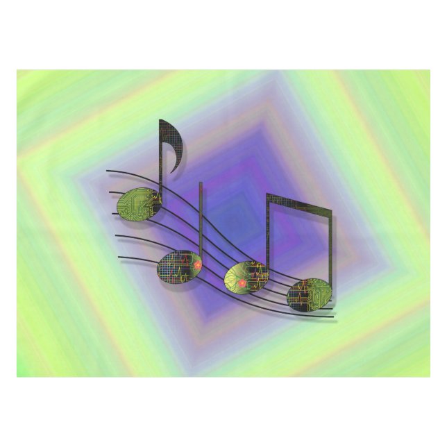 Dubstep Notes Tablecloth Tischdecke (Vorderseite (Horizontal))