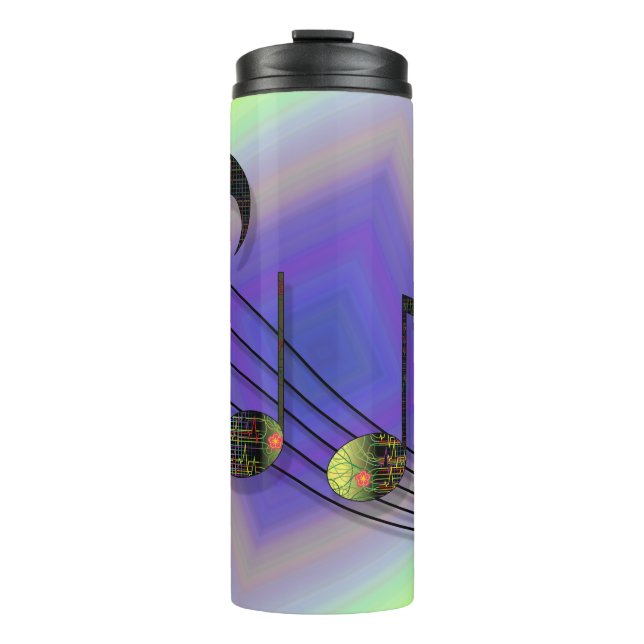 Dubstep Notes Thermal Tumbler Thermosbecher (Vorderseite)