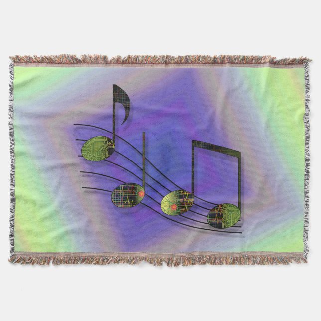 Dubstep Notes Throw Blanket Decke (Vorderseite)