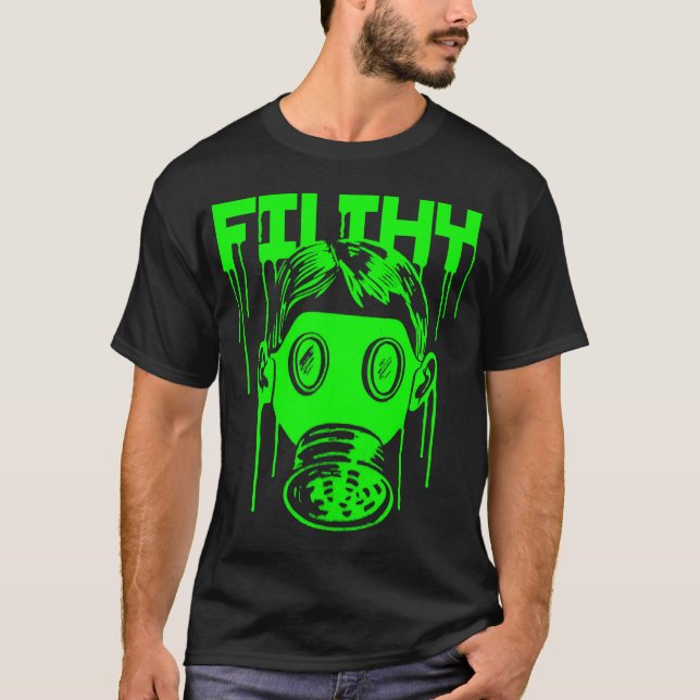 Dubstep schmutzige Gasmaske T-Shirt (Vorderseite)