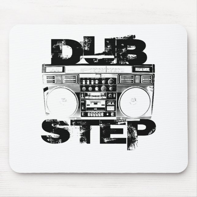 Dubstep Schwarze Lautsprecherbox Mousepad (Vorne)