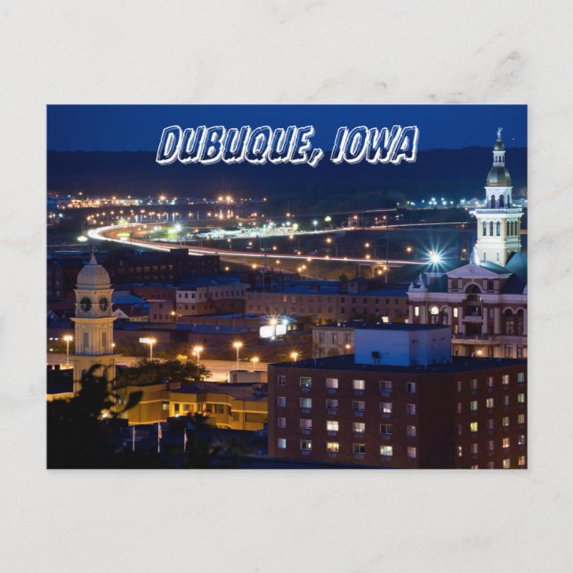 Dubuque Iowa Downtown Hauptstadt Staat Postcard Postkarte (Vorderseite)