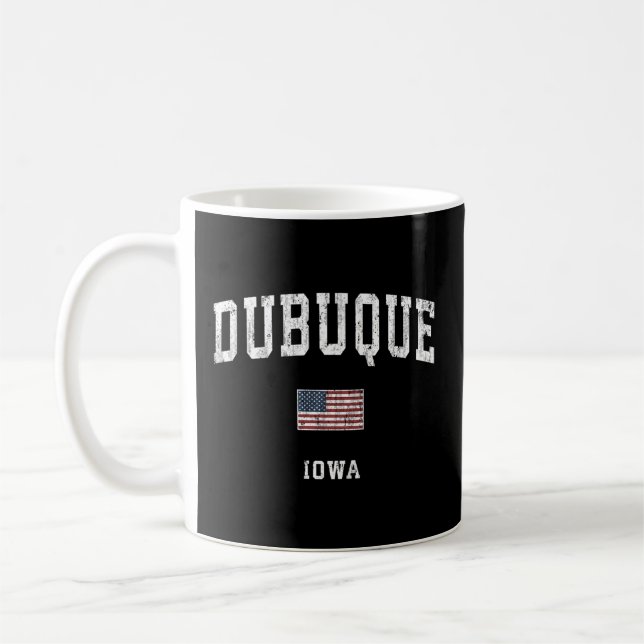 Dubuque Iowa Ia American Flag Sports Kaffeetasse (Links)